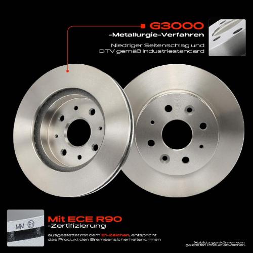 Frankberg 2x Bremsscheiben Vorderachse für KIA Rio Schrägheck DC 1.3L 1.5L 2002-2005 Bild Frankberg 2x Bremsscheiben Vorderachse für KIA Rio Schrägheck DC 1.3L 1.5L 2002-2005