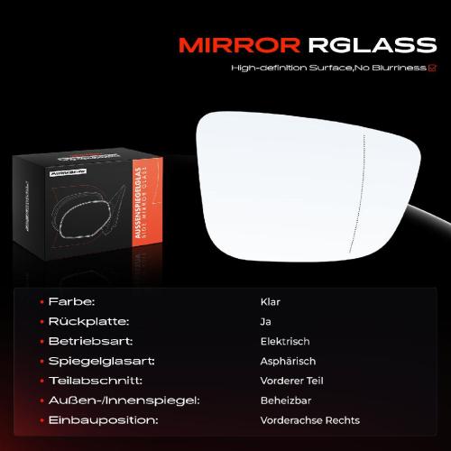 1x Spiegelglas Außenspiegel rechts für BMW 3 Touring Van G21 G20 G28 G80 G31 Bild 1x Spiegelglas Außenspiegel rechts für BMW 3 Touring Van G21 G20 G28 G80 G31