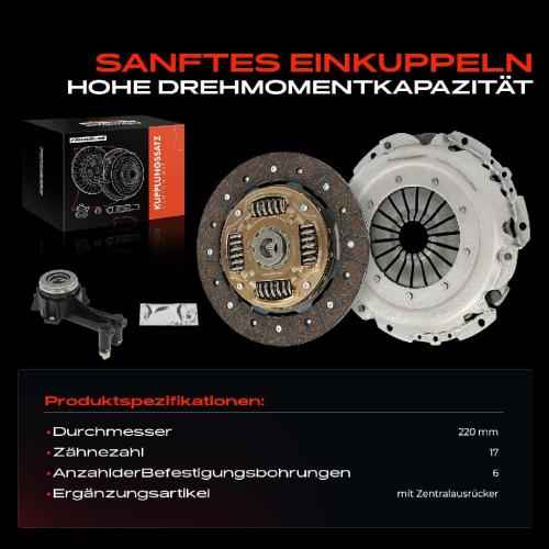 Frankberg 1x Kupplungssatz für Ford B-Max Van Ecosport Fiesta VI KA Tourneo Courier B460 MPV Transit Kasten/MPV Bild Frankberg 1x Kupplungssatz für Ford B-Max Van Ecosport Fiesta VI KA Tourneo Courier B460 MPV Transit Kasten/MPV