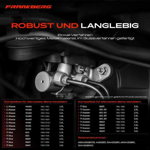 1x Hauptbremszylinder Bremszylinder für Mercedes-Benz G-Klasse W460 T1 602 601 611 Bild 1x Hauptbremszylinder Bremszylinder für Mercedes-Benz G-Klasse W460 T1 602 601 611