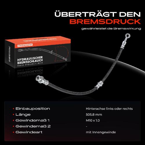 Frankberg 1x Bremsschlauch Bremsschläuche Hinterachse Links oder Rechts für KIA Cerato LD Stufenheck 1.5L 1.6L Bild Frankberg 1x Bremsschlauch Bremsschläuche Hinterachse Links oder Rechts für KIA Cerato LD Stufenheck 1.5L 1.6L