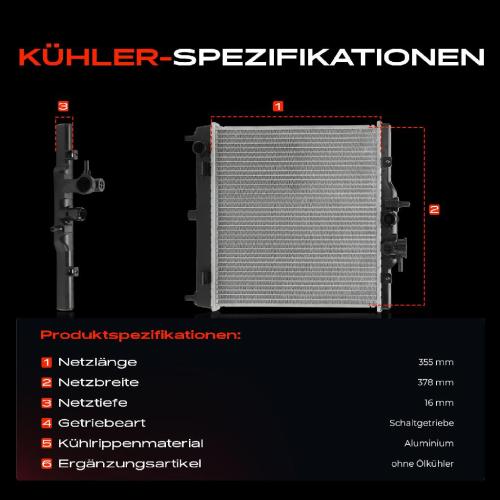 Frankberg 1x Kühler Wasserkühler Motorkühler für KIA Picanto SA 1.0L 1.1L 2004-2011 Bild Frankberg 1x Kühler Wasserkühler Motorkühler für KIA Picanto SA 1.0L 1.1L 2004-2011