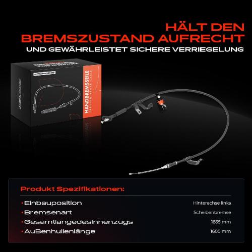 1x Seilzug Feststellbremse Hinterachse links für Hyundai Tucson JM 2.0L 2004-2010 Bild 1x Seilzug Feststellbremse Hinterachse links für Hyundai Tucson JM 2.0L 2004-2010