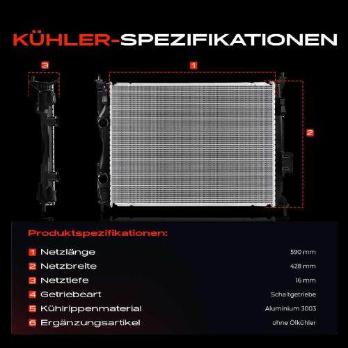 Frankberg 1x Kühler Wasserkühler Motorkühler für Nissan Qashqai I J10 JJ10E Bild Frankberg 1x Kühler Wasserkühler Motorkühler für Nissan Qashqai I J10 JJ10E