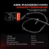 1x ABS Sensor Vorderachse beidseitig für Fiat Talento Bus Kasten Nissan NV300 Kombi Primastar Opel