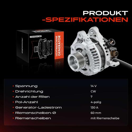 1x Lichtmaschine Generator für Honda Accord VIII CU CW CR-V III RE 2.0L Bild 1x Lichtmaschine Generator für Honda Accord VIII CU CW CR-V III RE 2.0L