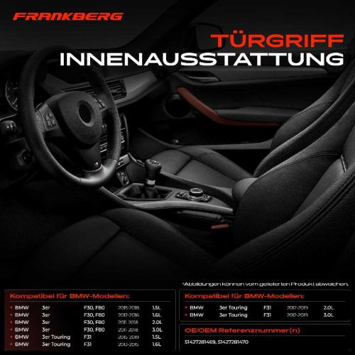 2x Türgriff Innenausstattung Hinten für BMW 3er Touring F31 F30 F80 Bild 2x Türgriff Innenausstattung Hinten für BMW 3er Touring F31 F30 F80