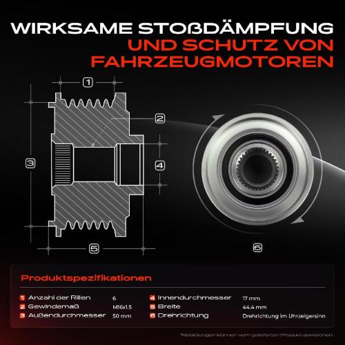 1x Generatorfreilauf Lichtmaschine für Renault Koleos II Nissan Qashqai II 2.0L Bild 1x Generatorfreilauf Lichtmaschine für Renault Koleos II Nissan Qashqai II 2.0L