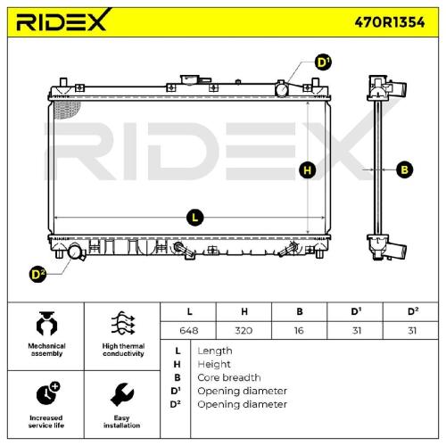 RIDEX 470R1354 Motorkühler / Wasserkühler für MAZDA MX-5 II (NB) BP4W15200A Bild RIDEX 470R1354 Motorkühler / Wasserkühler für MAZDA MX-5 II (NB) BP4W15200A