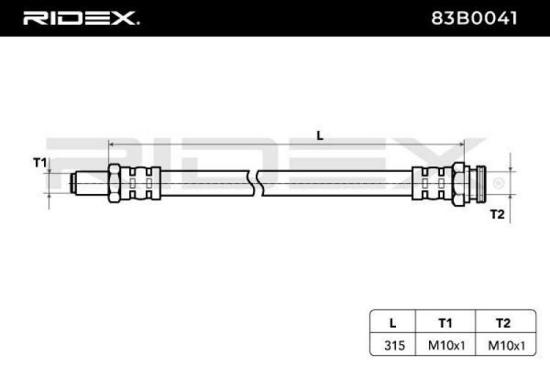 RIDEX Bremsschlauch 83B0041 VORNE beidseitig BREMSSCHLÄUCHE Länge: 311mm Bild RIDEX Bremsschlauch 83B0041 VORNE beidseitig BREMSSCHLÄUCHE Länge: 311mm
