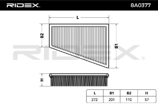 RIDEX 8A0377 Motor Luftfilter Filtereinsatz für AUDI A8 (4D2, 4D8) für CITROËN Bild RIDEX 8A0377 Motor Luftfilter Filtereinsatz für AUDI A8 (4D2, 4D8) für CITROËN