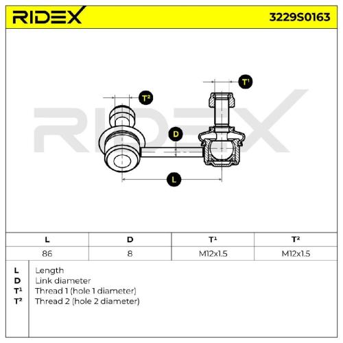 RIDEX 1x Koppelstange Stabilisator Hinten passend für PEUGEOT 607 (9D, 9U) 605 Bild RIDEX 1x Koppelstange Stabilisator Hinten passend für PEUGEOT 607 (9D, 9U) 605