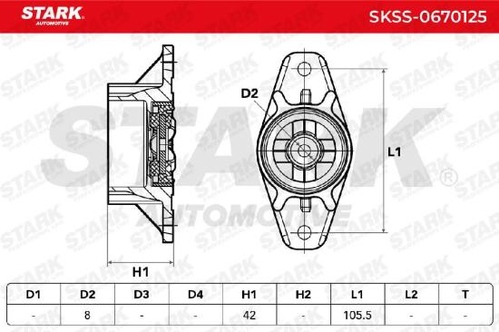STARK SKSS-0670125 Federbeinstützlager ohne Lager Hinten für FORD 1725049 Bild STARK SKSS-0670125 Federbeinstützlager ohne Lager Hinten für FORD 1725049