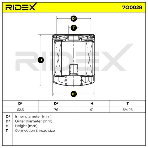 RIDEX Ölfilter Auto Motorölfilter Anschraubfilter 7O0028 für FORD Kuga Mk2 Bild RIDEX Ölfilter Auto Motorölfilter Anschraubfilter 7O0028 für FORD Kuga Mk2