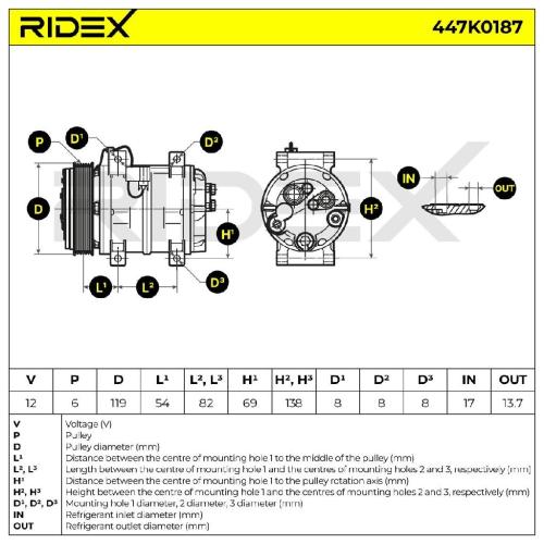 RIDEX A/C Kompressor für Klimaanlage Klimakompressor Kältemittel: R134a PAG 46 Bild RIDEX A/C Kompressor für Klimaanlage Klimakompressor Kältemittel: R134a PAG 46