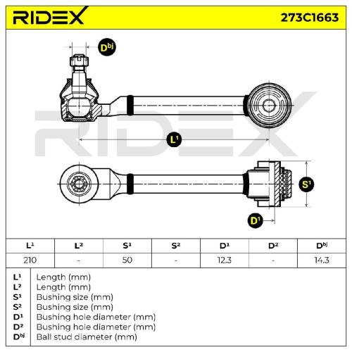 RIDEX 273C1663 Lenker Radaufhängung Querlenker Rear links rechts für HONDA Bild RIDEX 273C1663 Lenker Radaufhängung Querlenker Rear links rechts für HONDA