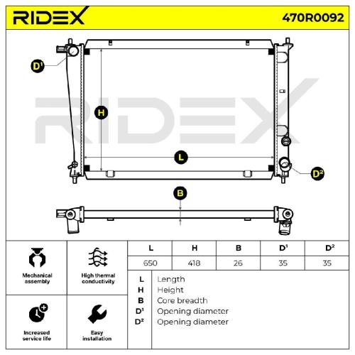 RIDEX 470R0092 Motorkühler / Wasserkühler für HYUNDAI H-1 Cargo (TQ) 253104A160 Bild RIDEX 470R0092 Motorkühler / Wasserkühler für HYUNDAI H-1 Cargo (TQ) 253104A160