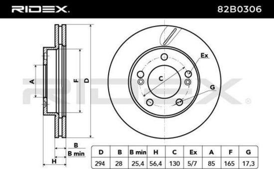RIDEX 82B0306 2x Bremsscheiben Vorne Ø294mm Belüftet für SSANGYONG REXTON W Bild RIDEX 82B0306 2x Bremsscheiben Vorne Ø294mm Belüftet für SSANGYONG REXTON W