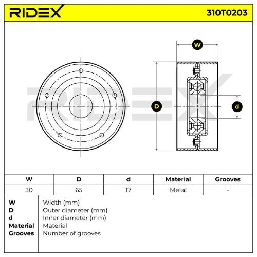RIDEX 310T0203 Spannrolle Keilrippenriemen passend für MERCEDES-BENZ 68040206AA Bild RIDEX 310T0203 Spannrolle Keilrippenriemen passend für MERCEDES-BENZ 68040206AA