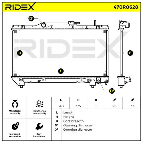RIDEX 470R0628 Motorkühler / Wasserkühler für TOYOTA CARINA E Stufenheck (T19) Bild RIDEX 470R0628 Motorkühler / Wasserkühler für TOYOTA CARINA E Stufenheck (T19)