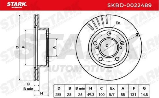 STARK SKBD-0022489 2x Bremsscheiben Vorne Ø255mm Belüftet für TOYOTA Bild STARK SKBD-0022489 2x Bremsscheiben Vorne Ø255mm Belüftet für TOYOTA
