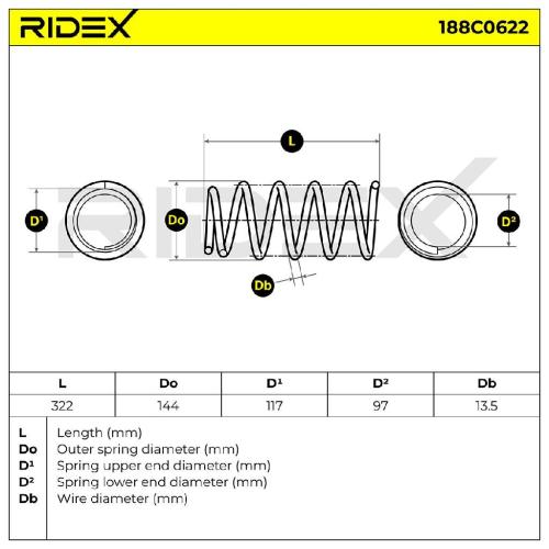 RIDEX 188C0622 2x Federn Fahrwerksfedern Vorne für DACIA LOGAN MCV (KS) Bild RIDEX 188C0622 2x Federn Fahrwerksfedern Vorne für DACIA LOGAN MCV (KS)