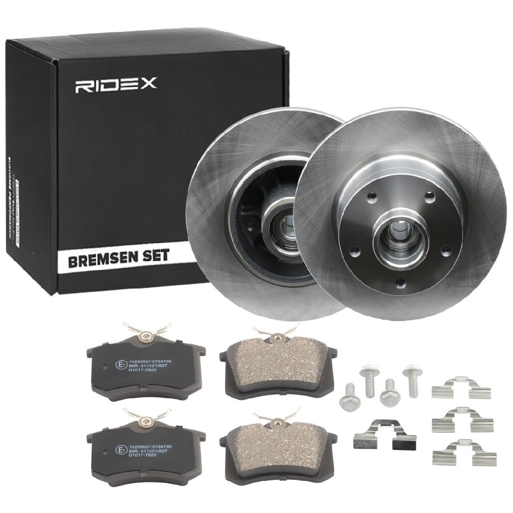 RIDEX Bremsenset Hinten Ø260mm - Bremsscheiben und Beläge für RENAULT Fluence