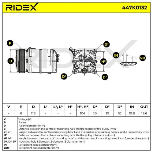 RIDEX A/C Kompressor für Klimaanlage Klimakompressor Kältemittel: R134a PAG 46 Bild RIDEX A/C Kompressor für Klimaanlage Klimakompressor Kältemittel: R134a PAG 46