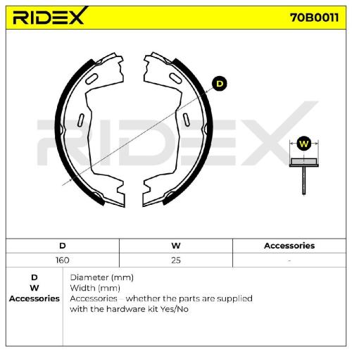 RIDEX Bremsbacken Satz für Trommelbremse Hinten ohne Hebel für OPEL Astra G CC Bild RIDEX Bremsbacken Satz für Trommelbremse Hinten ohne Hebel für OPEL Astra G CC
