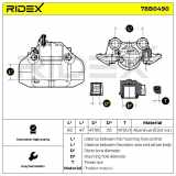 RIDEX 78B0490 Bremssattel Bremszange Vorne rechts passend für PEUGEOT 440094