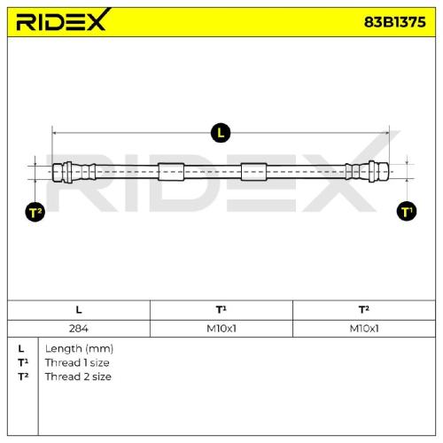 RIDEX Bremsschlauch 83B1375 HINTEN BREMSSCHLÄUCHE Länge: 263mm für FORD B-MAX Bild RIDEX Bremsschlauch 83B1375 HINTEN BREMSSCHLÄUCHE Länge: 263mm für FORD B-MAX