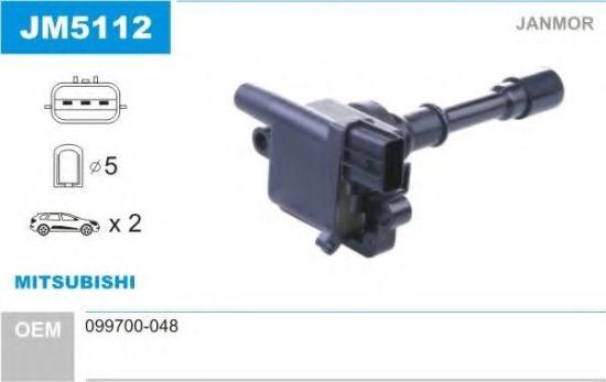 JANMOR JM5112 Zündspule für MITSUBISHI Space Star (DGA) 099700048 Bild JANMOR JM5112 Zündspule für MITSUBISHI Space Star (DGA) 099700048