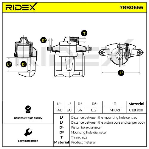 RIDEX 78B0666 Bremssattel Bremszange Vorne rechts für OPEL Corsa D Schrägheck Bild RIDEX 78B0666 Bremssattel Bremszange Vorne rechts für OPEL Corsa D Schrägheck