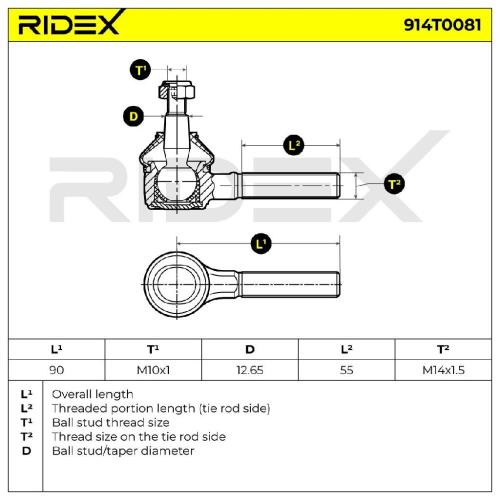 RIDEX Spurstangenkopf Vorderachse beidseitig Traggelenk 914T0081 für VW Bild RIDEX Spurstangenkopf Vorderachse beidseitig Traggelenk 914T0081 für VW