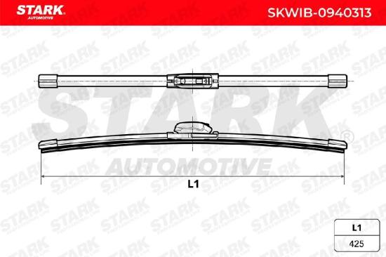 STARK Scheibenwischer Wischblatt Stück mit Spoiler Vorne Länge 1: 425mm Länge: Bild STARK Scheibenwischer Wischblatt Stück mit Spoiler Vorne Länge 1: 425mm Länge: