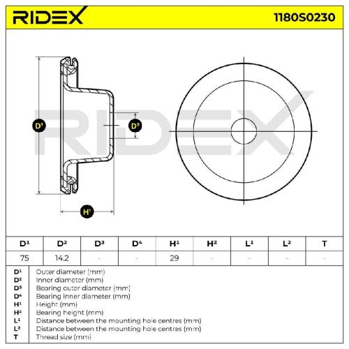 RIDEX 1180S0230 Federbeinstützlager Vorne für VW Golf 1V Schrägheck (1J1) Bild RIDEX 1180S0230 Federbeinstützlager Vorne für VW Golf 1V Schrägheck (1J1)