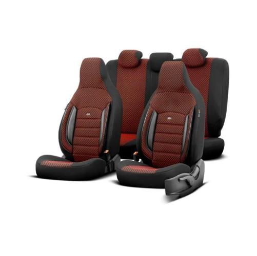 Otom OTOMSPTPLS103CTY Universal Sitzschonbezug Vorne und Hinten Satz Schwarz Rot Bild Otom OTOMSPTPLS103CTY Universal Sitzschonbezug Vorne und Hinten Satz Schwarz Rot