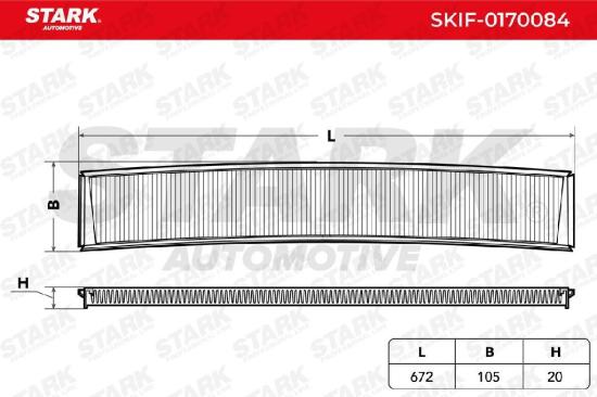 STARK SKIF-0170084 Innenraumfilter Pollenfilter Höhe: 20 Breite: 103 Länge: 668 Bild STARK SKIF-0170084 Innenraumfilter Pollenfilter Höhe: 20 Breite: 103 Länge: 668