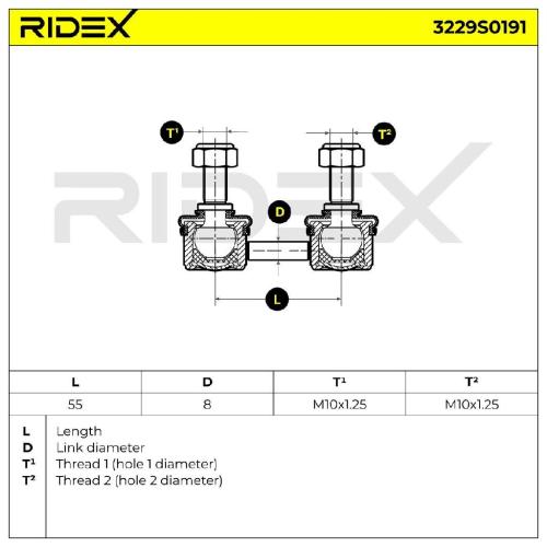 RIDEX 1x Koppelstange Stabilisator Vorne beidseitig für TOYOTA COROLLA Liftback Bild RIDEX 1x Koppelstange Stabilisator Vorne beidseitig für TOYOTA COROLLA Liftback
