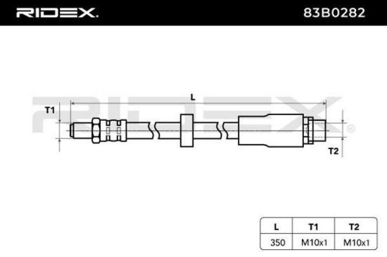RIDEX Bremsschlauch 83B0282 HINTEN beidseitig BREMSSCHLÄUCHE Länge: 323mm Bild RIDEX Bremsschlauch 83B0282 HINTEN beidseitig BREMSSCHLÄUCHE Länge: 323mm