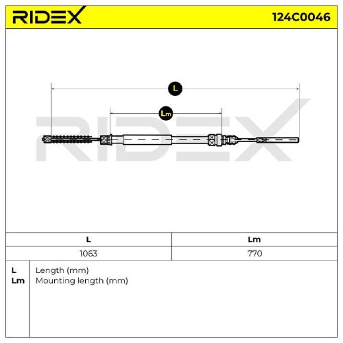 RIDEX Handbremsseil Hinten Links für FIAT Scudo Kastenwagen (220) Bild RIDEX Handbremsseil Hinten Links für FIAT Scudo Kastenwagen (220)