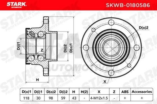 STARK SKWB-0180586 Radlagersatz pro 1 Rad Hinten für FIAT PANDA (169) 1570756 Bild STARK SKWB-0180586 Radlagersatz pro 1 Rad Hinten für FIAT PANDA (169) 1570756