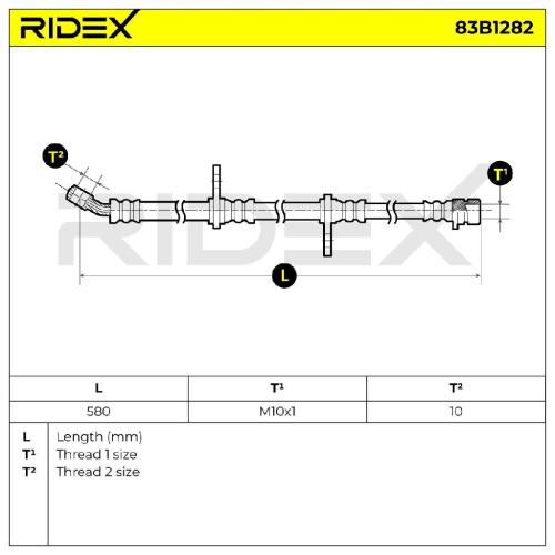 RIDEX Bremsschlauch 83B1282 HINTEN BREMSSCHLÄUCHE Länge: 580mm für HONDA CRX II Bild RIDEX Bremsschlauch 83B1282 HINTEN BREMSSCHLÄUCHE Länge: 580mm für HONDA CRX II