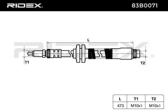 RIDEX Bremsschlauch 83B0071 VORNE beidseitig BREMSSCHLÄUCHE Länge: 473mm Bild RIDEX Bremsschlauch 83B0071 VORNE beidseitig BREMSSCHLÄUCHE Länge: 473mm