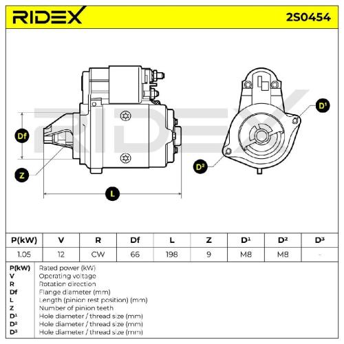 RIDEX Motor Starter/Anlasser 1,05kW für FIAT DUCATO Kasten (290) DUCATO Kasten Bild RIDEX Motor Starter/Anlasser 1,05kW für FIAT DUCATO Kasten (290) DUCATO Kasten