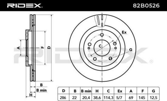 RIDEX 82B0526 1x Bremsscheibe Vorne Ø285mm Belüftet für DACIA DUSTER 4840105110 Bild RIDEX 82B0526 1x Bremsscheibe Vorne Ø285mm Belüftet für DACIA DUSTER 4840105110