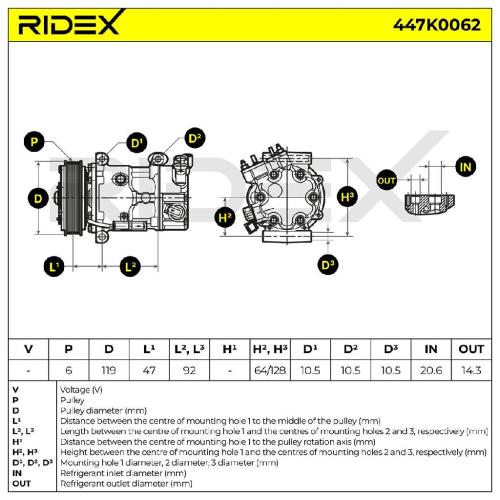 RIDEX A/C Kompressor für Klimaanlage Klimakompressor mit ID: SD6C12 Kältemittel: Bild RIDEX A/C Kompressor für Klimaanlage Klimakompressor mit ID: SD6C12 Kältemittel: