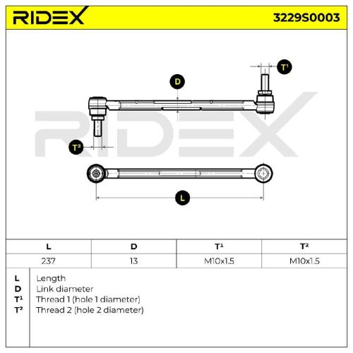 RIDEX 1x Koppelstange Stabilisator Vorne für FORD Focus II Schrägheck FOCUS Bild RIDEX 1x Koppelstange Stabilisator Vorne für FORD Focus II Schrägheck FOCUS