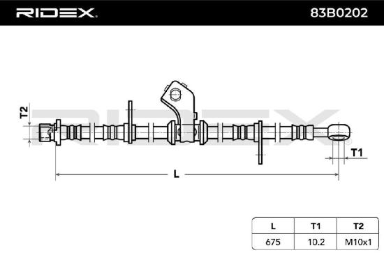 RIDEX Bremsschlauch 83B0202 VORNE links BREMSSCHLÄUCHE Länge: 675mm für HONDA Bild RIDEX Bremsschlauch 83B0202 VORNE links BREMSSCHLÄUCHE Länge: 675mm für HONDA