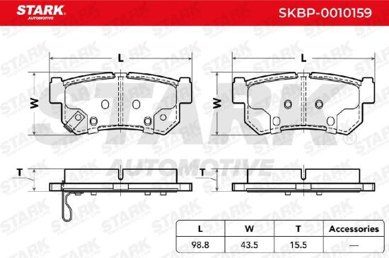 STARK Bremsbelagsatz Bremsbeläge Hinten für SSANGYONG REXTON W Kyron SUV Bild STARK Bremsbelagsatz Bremsbeläge Hinten für SSANGYONG REXTON W Kyron SUV